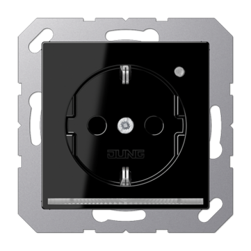 Enchufe SCHUKO con luz LED. A negro