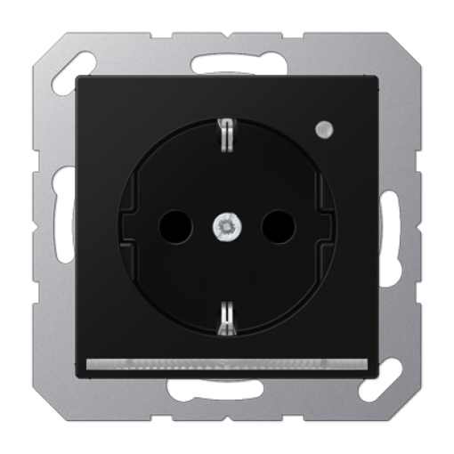 Enchufe SCHUKO cLED bl. A negro mate