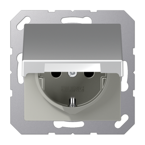 Enchufe c tapa abat. prot. A alum.