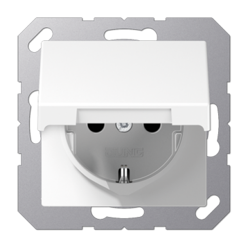 Enchufe c tapa abat. prot A bl. alpi