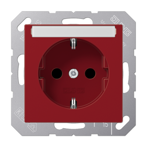 Enchufe SCHUKO inscr. prot. A rojo