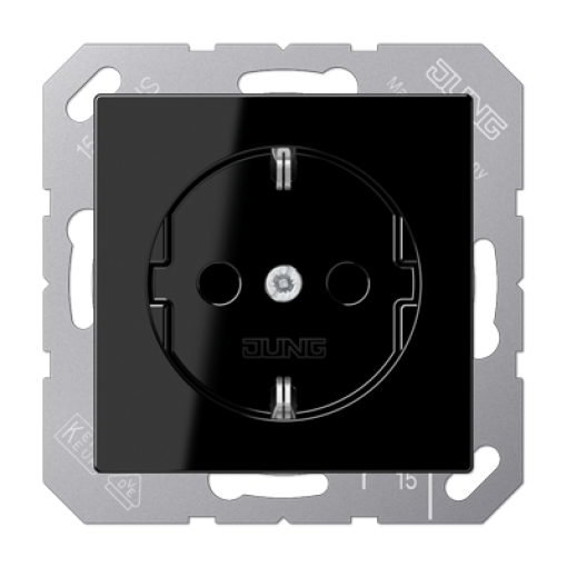 Enchufe SCHUKO prot. contacto A negro