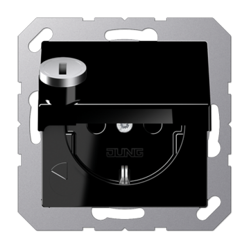 Enchufe c cierre seg. abat. A negro