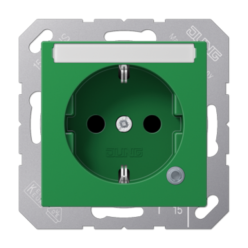 Enchufe SCHUKO inscr. A verde