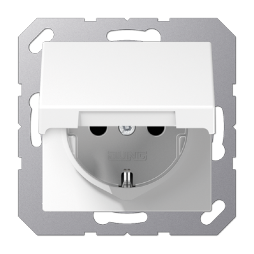 Enchufe c tapa abat. prot A bl. alpi