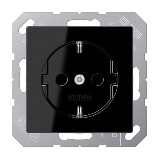 Enchufe SCHUKO prot. contacto A negro