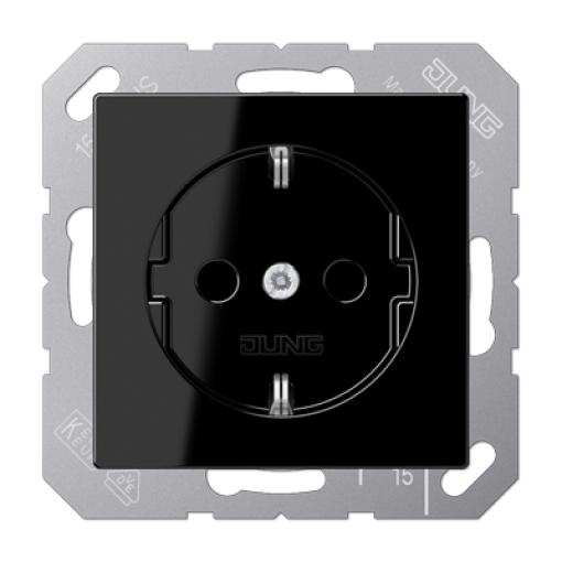 Enchufe SCHUKO prot. contacto A negro