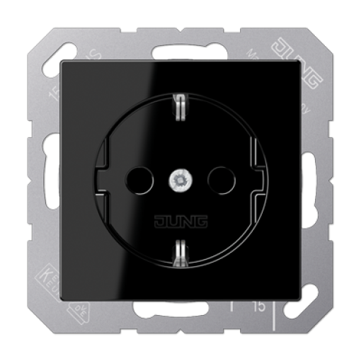 Enchufe SCHUKO prot. contacto A negro