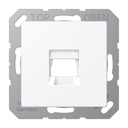 Placa Modular Jack 1 toma A blanco mate