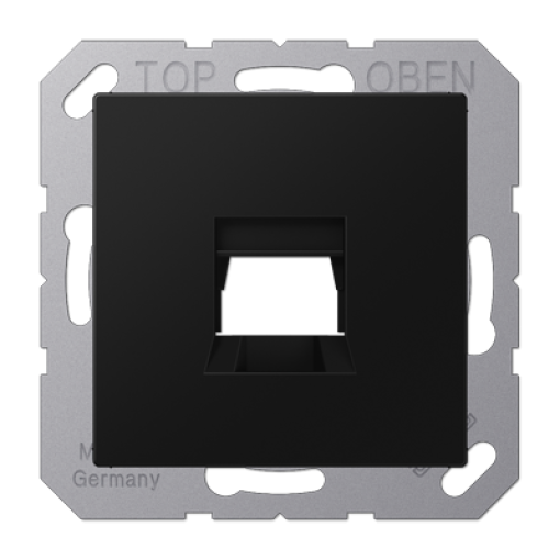 Placa Mod.Jack-Rad. 1 toma A negro mate