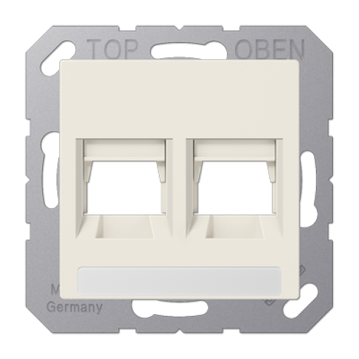 Placa Mod.Jack-AT&T 2 toma inscr.A blanc