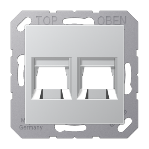 Placa Mod.Jack-Rad. 2 tomas A alum.