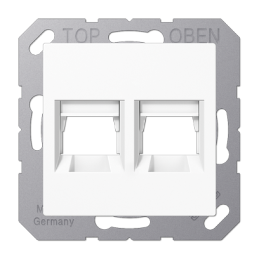 Placa Mod.Jack-Radiall 2 tomas A bl alpi