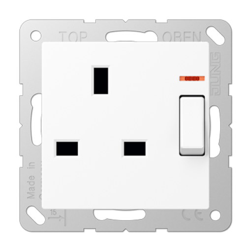 Toma conmutable 13A 250V A bl. Mate