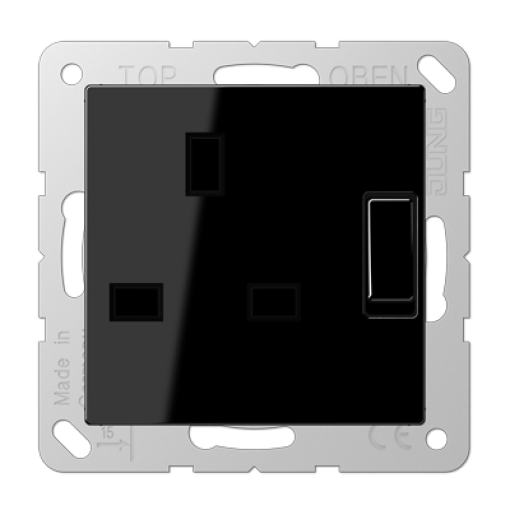 Toma conmutable 13A 250V A negro