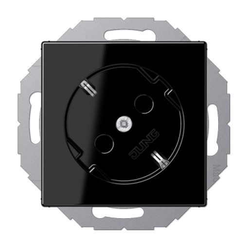 Enchufe SCHUKO 45º prot. A negro