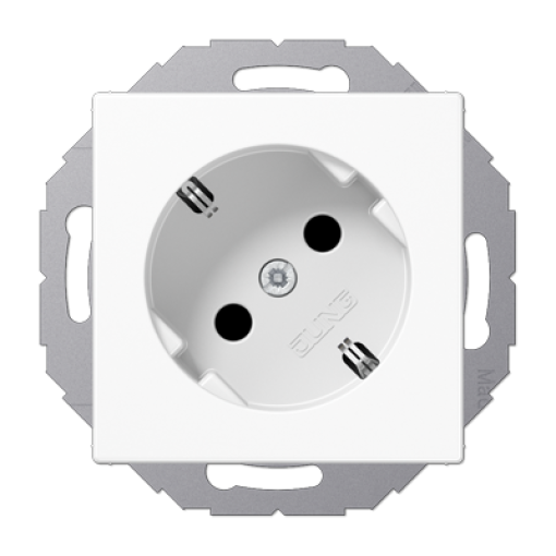 Enchufe SCHUKO 45º prot. A bl. alpi