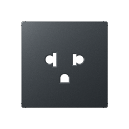 Placa central para enchufe EURO-US. Antracita. A