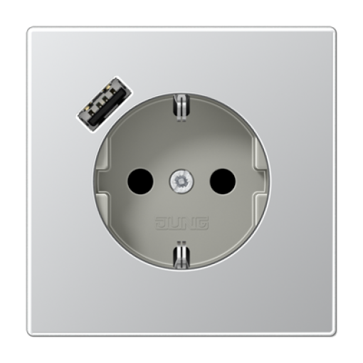 Enchufe con USB-A LS aluminio