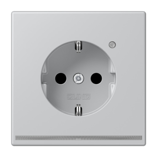 Enchufe SCHUKO con luz LED. LS aluminio