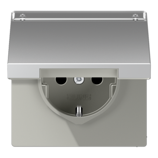 Enchufe c tapa abat. retroc. LS alum.