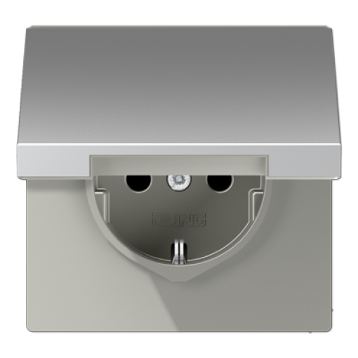 Enchufe c tapa abat. prot. LS alum.