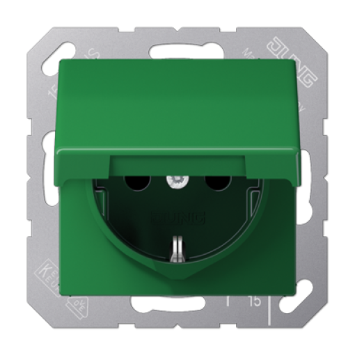 Enchufe t. abatprot. contacto AS verde