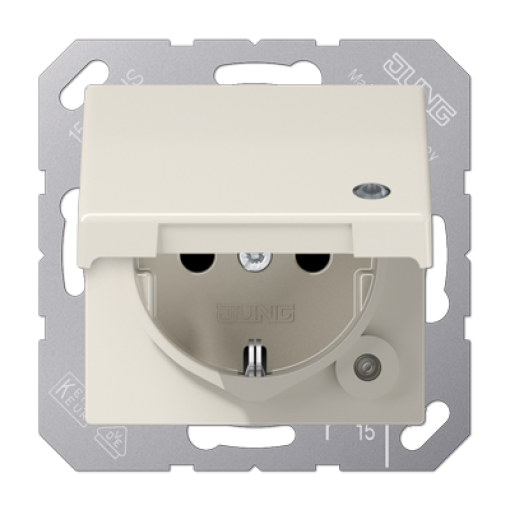 Enchufe c tapa abat. indicador AS bl.