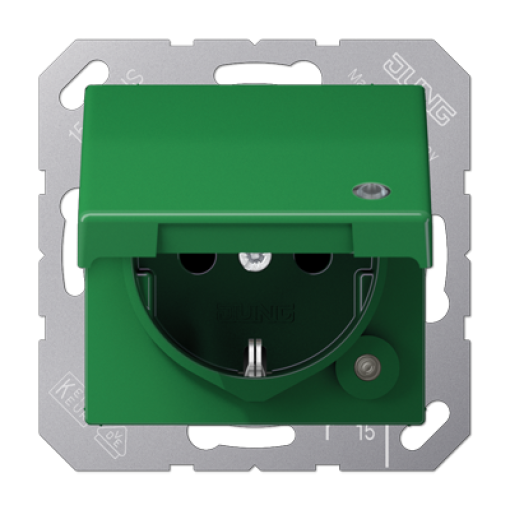 Enchufe c tapa abat. indicador AS verde