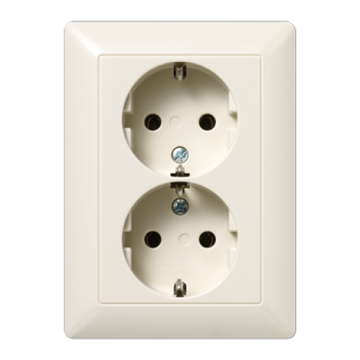 Enchufe doble prot. contacto AS bl.