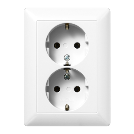 Enchufe doble prot. contacto AS bl. alpi