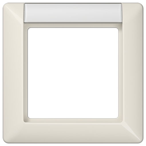 Marco simple inscr. AS blanco marfil
