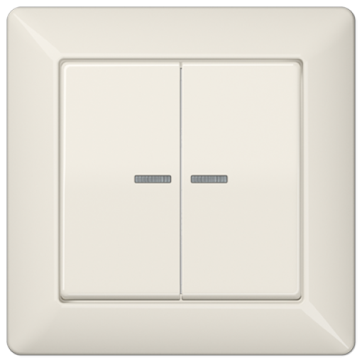 Tecla doble cvisor y marco AS bl marfil