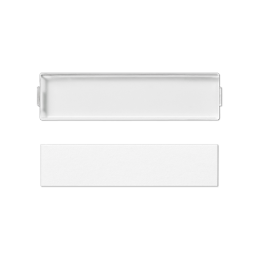 Placa transparente con tira