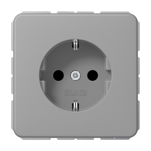 Enchufe SCHUKO prot. contacto CD gris