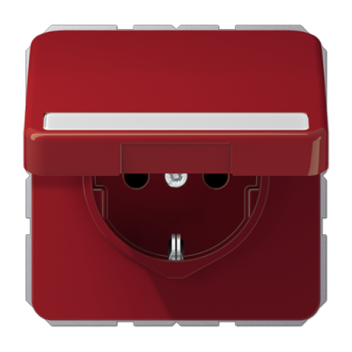 Enchufe c tapa abat. retroc. CD rojo