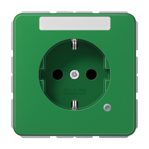 Enchufe c ind.  inscr.  prot CD verde