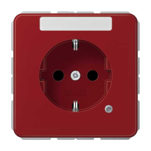 Enchufe c ind.  inscr.  prot. CD rojo