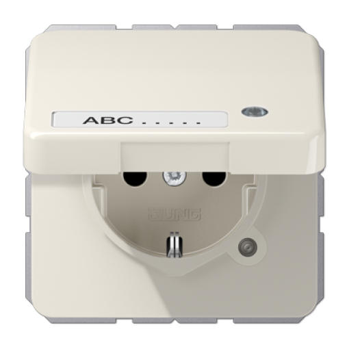 Enchufe c tapa abat. inscr. CD bl.