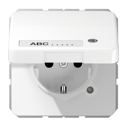 Enchufe c tapa abat. inscr. CD bl. alpi