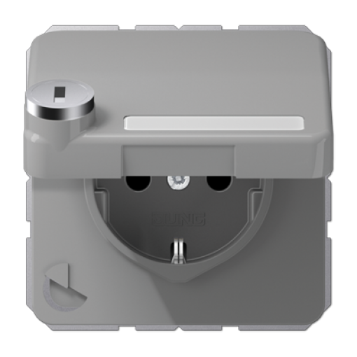 Enchufe t.abat retroc. inscr. CD gris