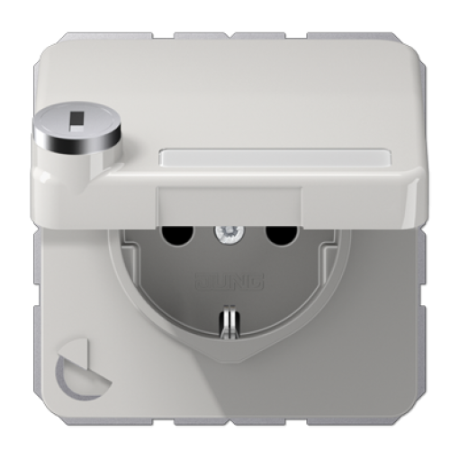 Enchufe t.abat retroc. inscr. CD gris cl