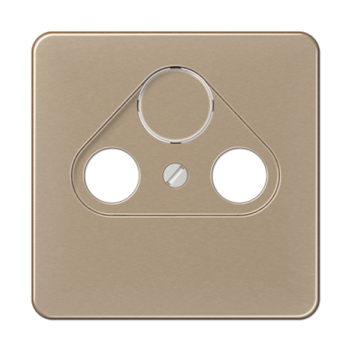 Placa toma SAT TV. CD bronce-oro
