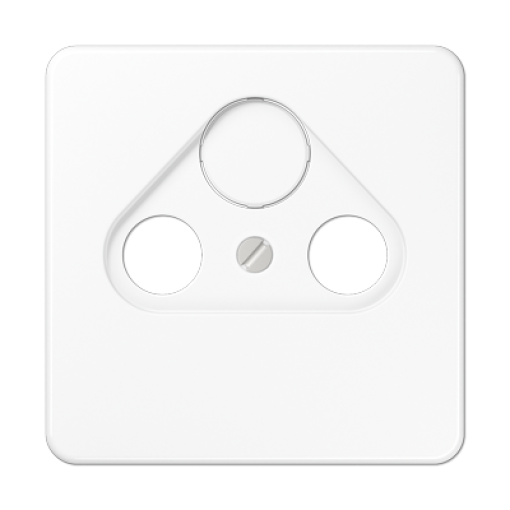 Placa toma SAT TV. CD blanco alpino