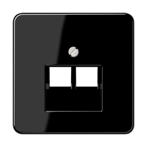 Placa Mod.Jack 2 tomas CD negro