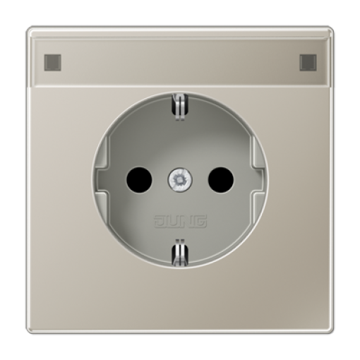 Enchufe SCHUKO inscr. prot. LS acero