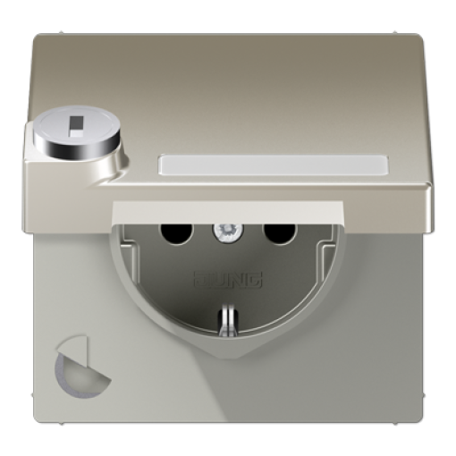 Enchufe tapa abat. retroc. LS acero