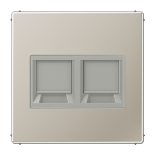 Placa Mod.Jack-Radiall 2 tomas LS acero