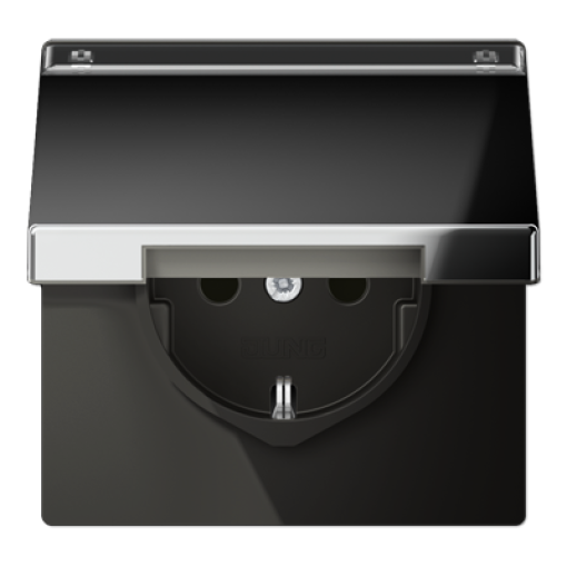 Enchufe c tapa abat. retroc. LS cromado