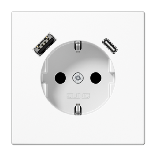 Enchufe SCHUKO c USB-AC LS bl. alpi